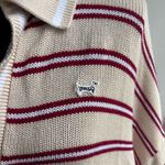 PINK - Victoria's Secret Pink‎ Cambridge Knit Polo Oversized Cropped Sweater large preppy coastal resort Photo 2