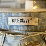 Blue Savvy Trendy Distressed Women's Cropped Jeans in Light Blue Photo 1