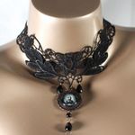 Handmade The Misfortunes of the Soothsayer – Victorian Gothic Lace Choker Necklace Photo 3
