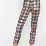 J McLaughlin Yara Pant Winthrop Plaid Cream Black Red White Size 6 Photo 0