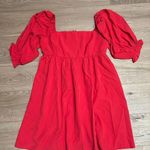 Red dress with puffy sleeves Size L Photo 1