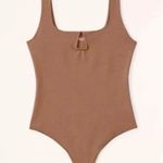 Abercrombie & Fitch NWOT  Soft A&F Collection Neutral Brown Bodysuit SIZE L Photo 0