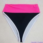 Beach Riot NEW Emmy Bottom In Black Neon Pink Colorblock, XS Photo 12