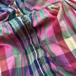 Anthropologie NWT Pilcro  Multicolor pink combo plaid babydoll mini dress size S Photo 4