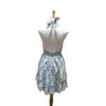 Aerie  Floral Criss Cross Halter Mini Dress Blue Size M Photo 11