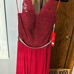 Dancing Queen Elegant Red Beaded Gown Photo 0