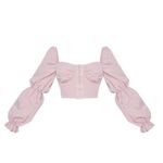 Pretty Little Thing Size 6 Rose Ruched Cup Hook & Eye Crop Top  New Without Tags Photo 4