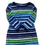 Vince Camuto Dress Blue Green White Striped 3/4 Sleeve Lined Shift Dress Size 6 Photo 7