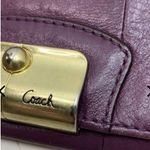 Coach  Cranberry Purple Solid Kristin Trifold  Leather Wallet Photo 9