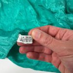 Vintage Damask Teal Green Square Scarf Rayon Floral Jacquard 34" Retro‎ Flowers Photo 2