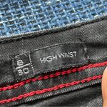 Missguided  | Black Studded Asymmetric Hem High Waist Distressed Denim Skirt Sz 8 Photo 4