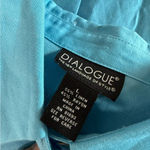 Dialogue  Women's Blue Linen Blend Button Down Long Length Tunic Blouse Shirt L‎ Photo 4