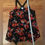 Charming Charlie - Black and Red Floral Tank Top Size S Photo 4