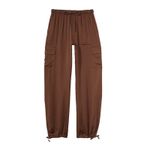 Victoria's Secret PINK Chocolate Kiss Brown Satin Parachute Trousers- XL Photo 2