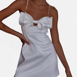 Selfie Leslie Lilly Girly Bow Diamante Mini Dress White Satin bridal XL Photo 1