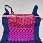 Beach Party Skirted One Piece Swimsuit Womens Size 14 Navy Blue Pink Purple Photo 6