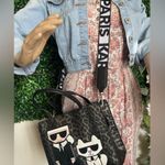 Karl Lagerfeld Paris Mini Tote Leopard Crossbody – Black/Grey Photo 1