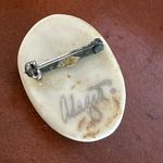 Vintage ADAGIO Ooh La La Signed Porcelain Face Brooch Pin Stars Glitter White Photo 2