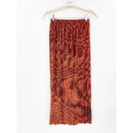 Ronny Kobo Jay Orange Velvet Striped Pull On Midi Skirt Size Medium Photo 3