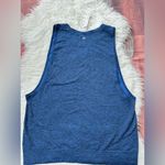 Lululemon  Women Cerulean Blue Black Breeze By Muscle Mesh Sleeveless Tank Top 8 Photo 1