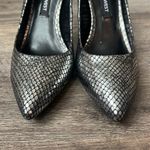 Nine West Women’s Fifth9x9 Silver Metallic Leather faux Snake Skin Sz 5.5M ⚫️ Photo 2