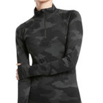Athleta  - Momentum Camo Quarter Zip Top Black Sz L Photo 0