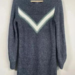 Abercrombie & Fitch  Women Size‎ Small Knit Sweater Dress Gray Navy Green Varsity Photo 0