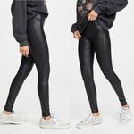 Spanx  Faux Leather Moto Hip Zip Black Leggings Medium High Waist Sexy Photo 2