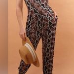 Veronica M  Black and Brown Patterned Jumpsuit Photo 0