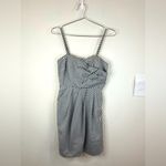 A Byer A.Byer Striped Sweetheart Sundress Size 7 Gray White Adjustable Spaghetti Straps Photo 1