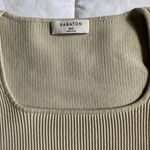 Aritzia  Babaton Sculpt Knit Squareneck Crop Top Matte Pearl Cream XXS Photo 1