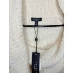 Talbots  Holiday Embellished Cowl Neck Sweater Sparkly Knit Cream Women's Photo 3