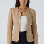 Halara  NWT tan long sleeve decorative slim work jacket size medium F17 Photo 0