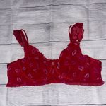 Torrid  Unlined Underwire Mesh Red Lips Ruffle Bra Photo 2