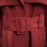 EXPRESS Burgundy Belted Long Trench Coat Size Medium Photo 4