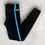 Gap Fit Women's Size Medium Striped Athletic Mid Rise Stretch Leggings Black Photo 0