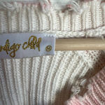 The Indigo Child Distressed Rainbow Sprayed V Neck Sweater Colorful Sz M Photo 10