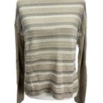 Woolrich  Arcana Boatneck Earth Tone Striped 100% Cotton Sweater Cottagecore NEW Photo 1