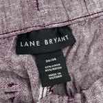 Lane Bryant Linen Blend Shorts Women's Plus Size 26/28 Purple Wine Drawstring Photo 3