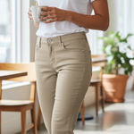 J.Jill  Jeans Women's 6P Tan Denim Slim Boyfriend Straight Leg Pockets Stretchy # Photo 0