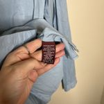 Jones Wear Women Top Ice Blue Western Peasant 14 Button Unconventional Lace Cottage Core Photo 4