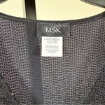 Elegant Black Sequin Wrap Dress Small V Neck Tie Waist Formal Partywear Gown New Photo 8