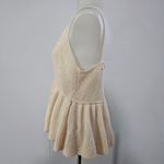 SheIn Beige Lace Trim Drawstring Waist Peplum Sweater Tank Size Large Photo 2