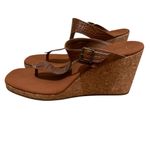 Ralph Lauren Lauren  Ayva Polo Tan Embossed Croc Wedge Sandals Womens Size 11 Photo 5