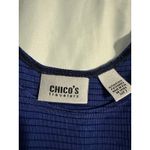 Chico's Travelers Tank Top Women's Size 2/L Blue Ribbed Sleeveless Casual Photo 3