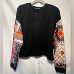 ZARA Black Quilted Floral Sleeve Sweater Photo 1