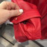 Vintage Comint Red Leather Jacket Bomber Style‎ Made in Argentina Large Photo 3