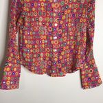 Violet+Claire  ladies colorful retro funky artsy button up shirt top size small Photo 3
