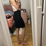 Alice + Olivia black wool pencil skirt with lace up detail Photo 1