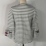 J.Crew White Black Striped Embroidered Bell Photo 3